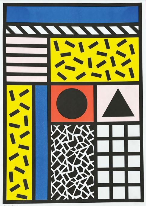 Walala Parade, a five-colour Riso print by Camille Walala for Wood Street Walls
